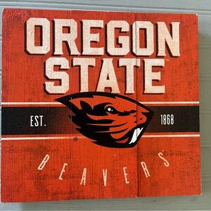 P Graham Dunn Oregon State Beavers Wall Decor Sign Black Orange NWOT